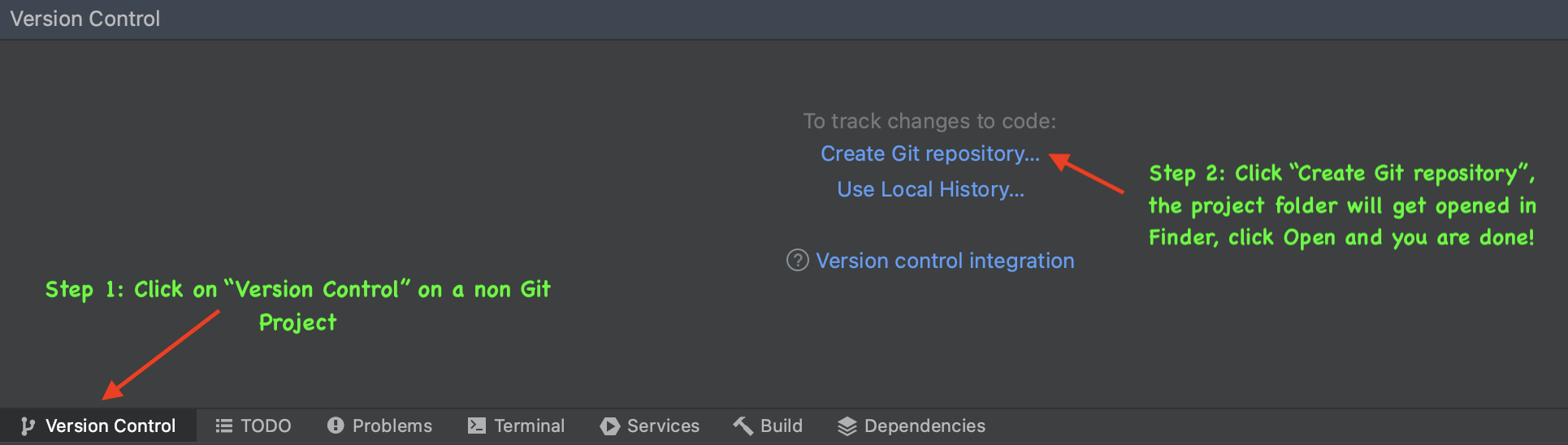 Convert Existing Project to Git Project IntelliJ